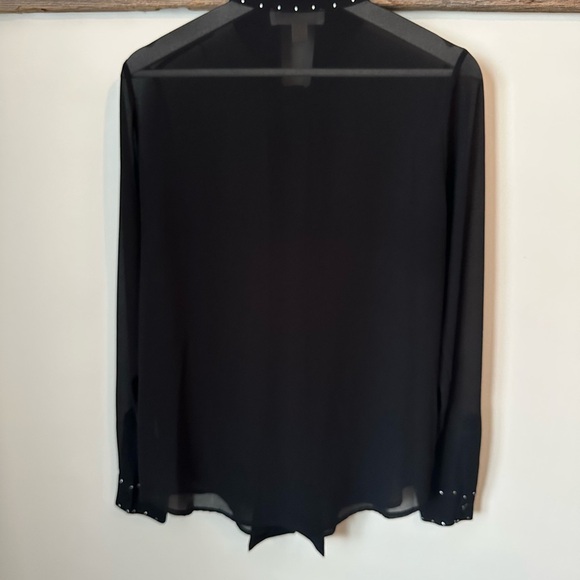 MICHAEL MICHAEL KORS Chiffon Tie-Neck Blouse - S - Picture 6 of 11